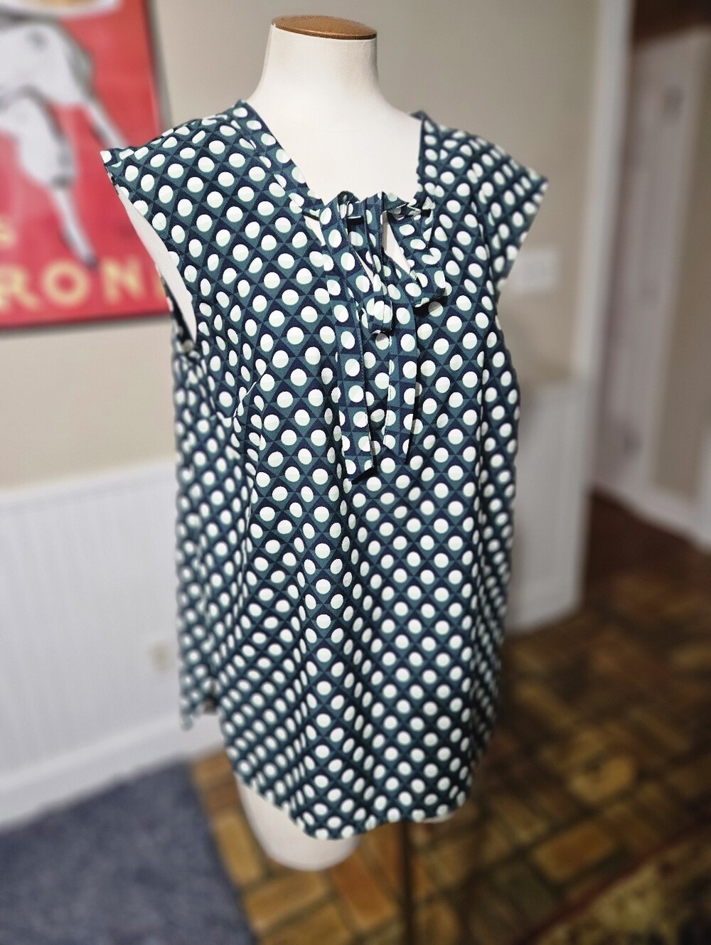 Merona Abstract Polka Dot Top Large